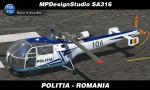 P3D/FSX MP Design Studios SA316 Politia Romania Textures