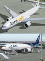 FSX/P3D Boeing 777-200F LAN Cargo & AeroLogic twin aircraft package