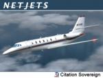 FS2004/FSX Cessna 680 Citation Sovereign - NetJets (N372QS)