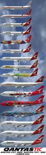Qantas Tic Collections Textures for the B747, B737-800  and A321