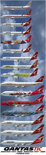 Qantas Tic Collections Textures for the B747, B737-800  and A321