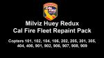 FSX/P3D Milviz Huey Redux Cal Fire Fleet Textures FIXED