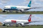 Boeings 777-200 and 747-400 VASP and TAM textures