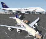 FSX/P3D Boeing 747-400ER Saudia and Boeing 747-8F Saudia Cargo Twin package