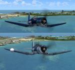 FSX/P3Dv3,v4 Vought Corsair F4U-1 and F4U-2 texture correction.