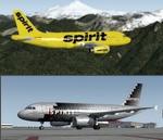 P3D >3 & 4/FSX Airbus A319-100 Spirit Airlines Old and NC package