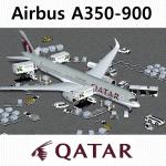 FS2004 Qatar Airbus A350-900 AGS-G4e.