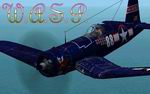 CFS2
            F4U Textures - Corsair tribute to W.A.S.P - Blue. .